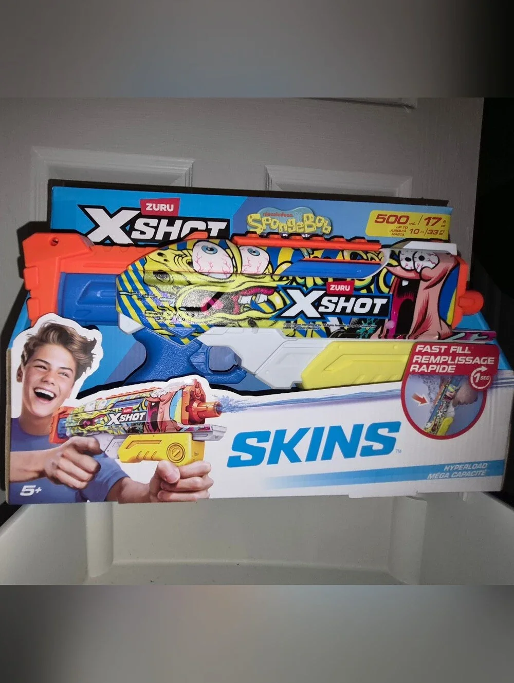 X-Shot SpongeBob Skins Water Blaster in Yellow & Blue by ZURU